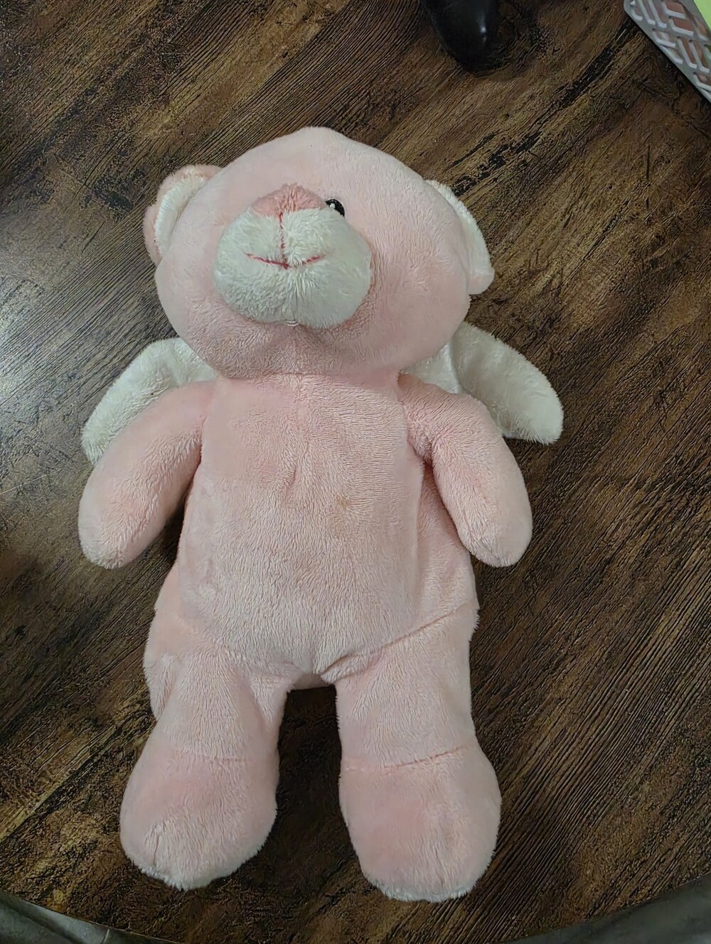 TY Pluffies Pink Angel Bear